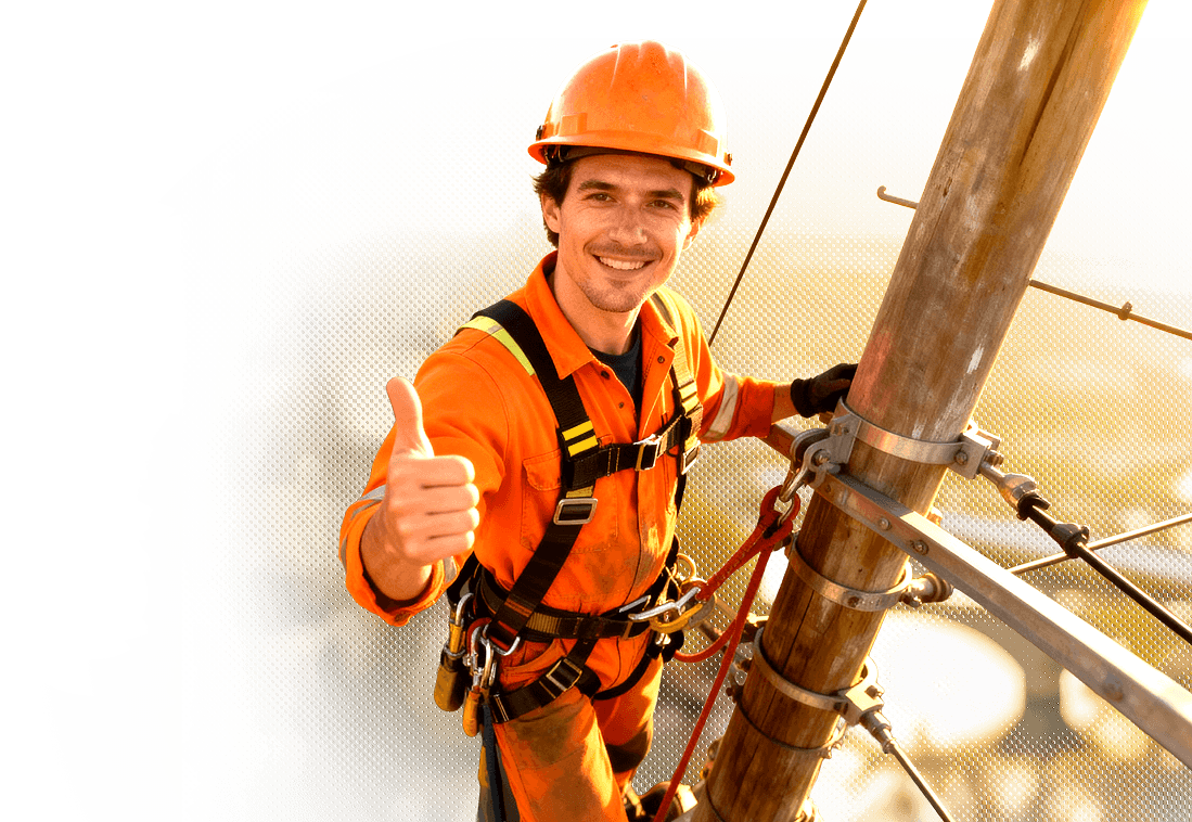 Trabalhador no poste